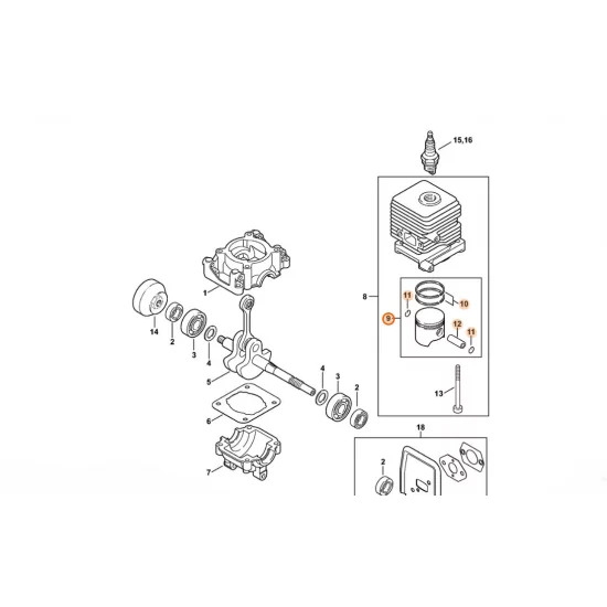 STIHL  Tłok Ø 34 mm 4140 030 2000